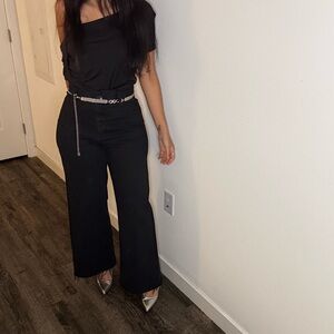 Zara high rise wide leg denim jeans